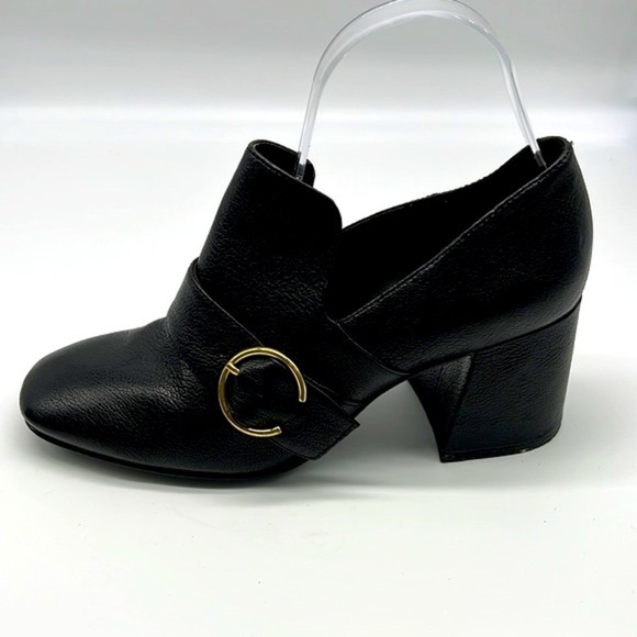 Nine West - Baroque Square Toe Leather Buckle Chunky Block Heels Size 7.5 - Picture 12 of 15